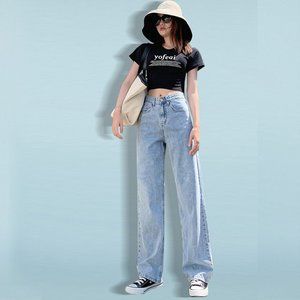 Leisure Loose High Waist Vintage wide leg jeans